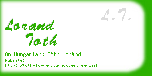 lorand toth business card